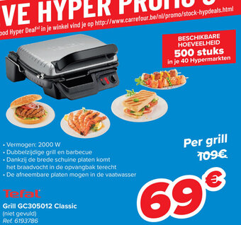 Carrefour Tefal Grill GC305012 Classic aanbieding