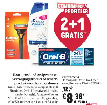 Delhaize Haar-, tand- of tandprothese- verzorgingsproduct of scheer-product voor heren of dames aanbieding