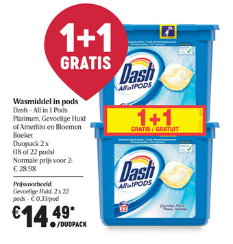 Delhaize Wasmiddel in pods aanbieding