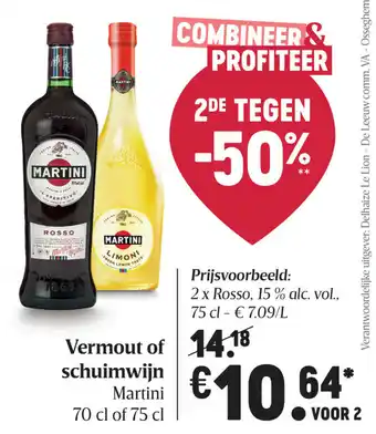 Delhaize Vermout of schuimwijn aanbieding