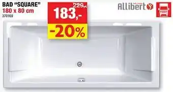 Hubo Bad square 180x80cm aanbieding