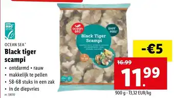 Lidl Black tiger scampi 900g aanbieding