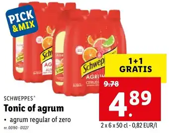 Lidl Tonic of agrum 2x6x50 cl aanbieding