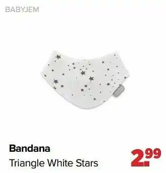Baby-Dump Bandana triangle white stars aanbieding