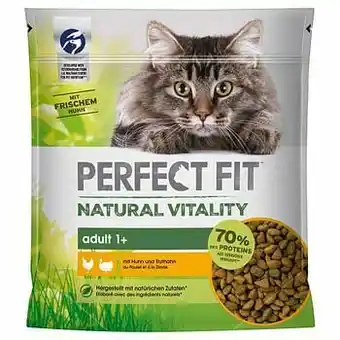 Zooplus 650g Perfect Fit Natural Vitality Kip & Kalkoen Kattenvoer droog aanbieding