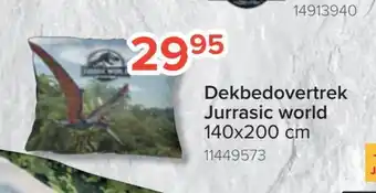 Euroshop Dekbedovertrek jurrasic world 140x200cm aanbieding
