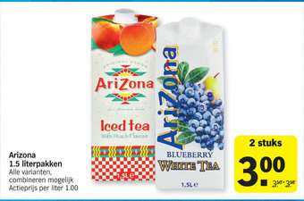 Albert Heijn Arizona 1.5 literpakken aanbieding