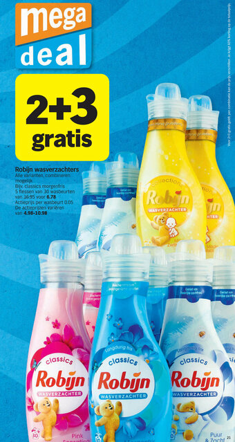 Albert Heijn Robijn wasverzachters aanbieding