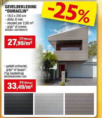 Hubo Gevelbekleding dumaclin aanbieding