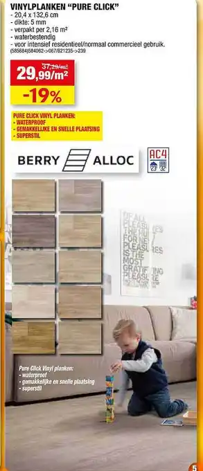 Hubo Vinylplanken pure click aanbieding
