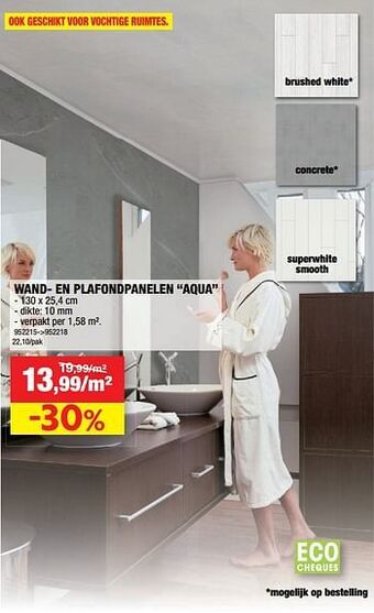 Hubo Wand- en plafondpanelen aqua aanbieding