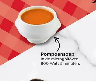 Pompoensoep in de microgolfoven