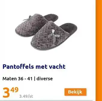 Action Pantoffels met vacht aanbieding