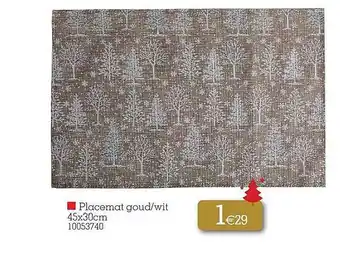 Yess Placemat goud-wit 45x30cm aanbieding