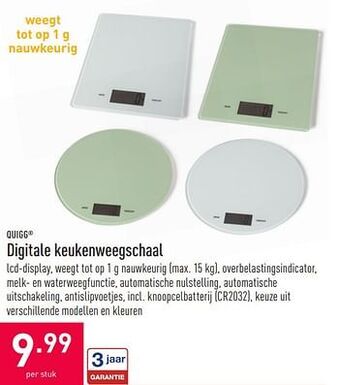 Quigg digitale keukenweegschaal