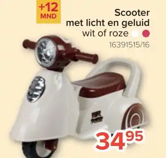 Scooter Met Licht en Geluid Wit or Roze 16391515/16