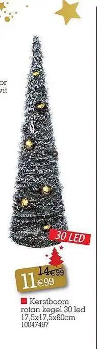 Yess Kerstboom rotan kegel 30 led aanbieding