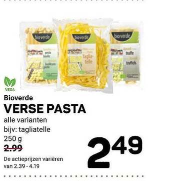 Ekoplaza Bioverde verse pasta aanbieding