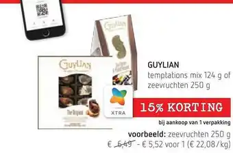 Spar Colruyt Guylian temptations mix 124 g of zeevruchten 250g aanbieding