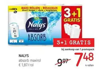 Spar Colruyt Nalys absorb maxirol aanbieding