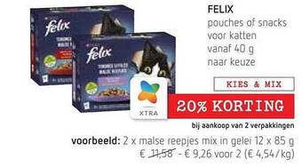 Felix pouches of snacks voor katten