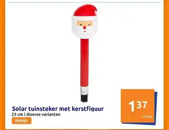 Action Solar tuinsteker met kerstfiguur aanbieding