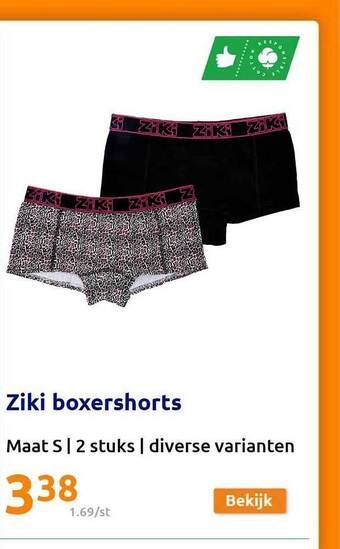 Action Ziki boxershorts aanbieding