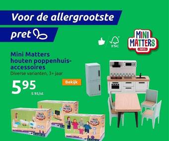 Action Mini matters houten poppenhuisaccessoires aanbieding