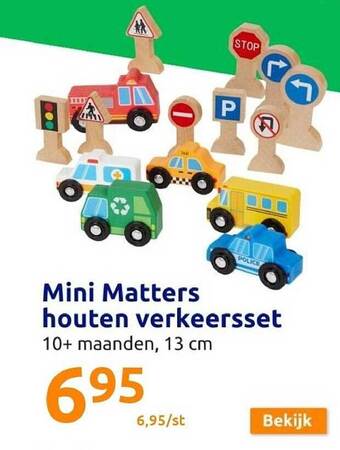 Action Mini matters houten verkeersset aanbieding