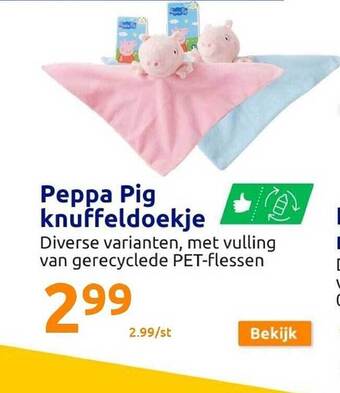 Action Peppa pig knuffeldoekje aanbieding