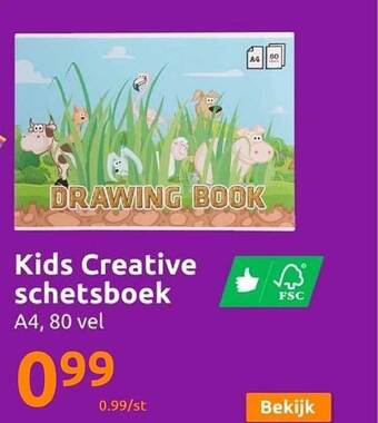 Action Kids creative schetsboek aanbieding