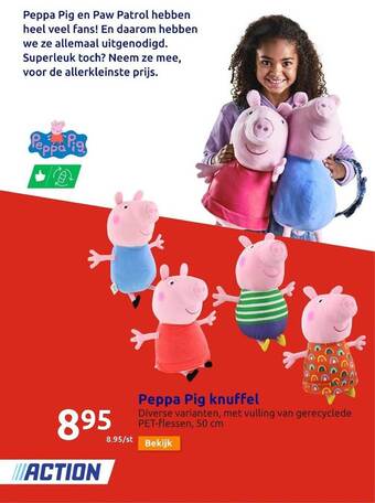 Action Peppa pig knuffel aanbieding