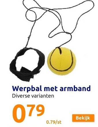 Action Werpbal met armband aanbieding