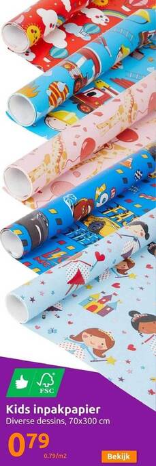 Action Kids inpakpapier aanbieding