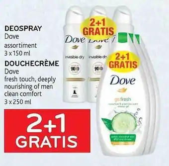 Alvo Deospray dove, douchecreme dove aanbieding