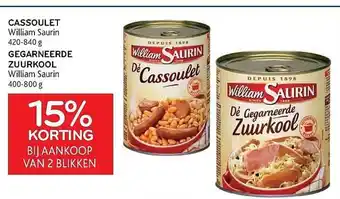 Cassoulet william saurin, gegarneerde zuurkool william saurin