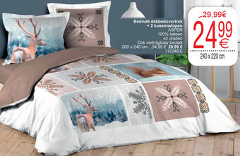Cora Bedrukt Dekbedovertrek + 2 Kussenslopen 240 x 220cm aanbieding