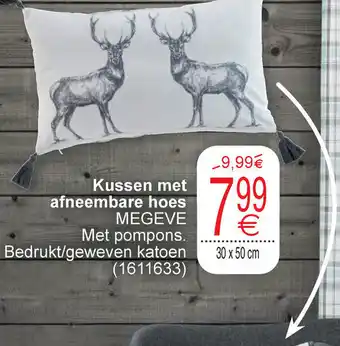 Cora Kussen met Afneembare Hoes Megeve 30 x 50cm aanbieding