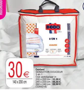 Cora Dodo Dekbed Sensation Douceur 3 en 1 140 x 200cm aanbieding