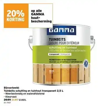 GAMMA Tuinbeits schutting en tuinhout transparant aanbieding