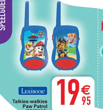 Cora Lexibook Talkies-Walkies Paw Patrol aanbieding