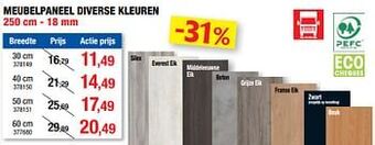 Hubo Meubelpaneel diverse kleuren aanbieding