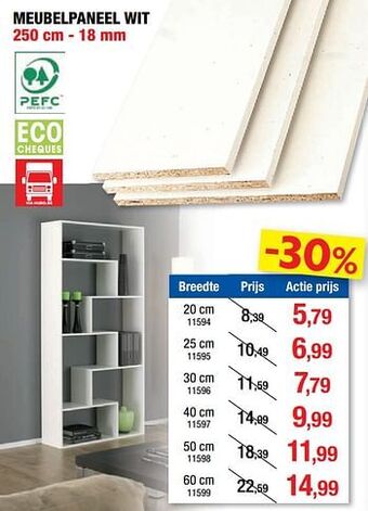 Hubo Meubelpaneel wit aanbieding