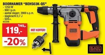 Hubo Black + decker boorhamer behs03k-qs aanbieding