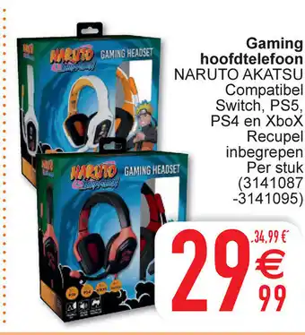 Cora Gaming Hoofdtelefoon Naruto Akatsu aanbieding