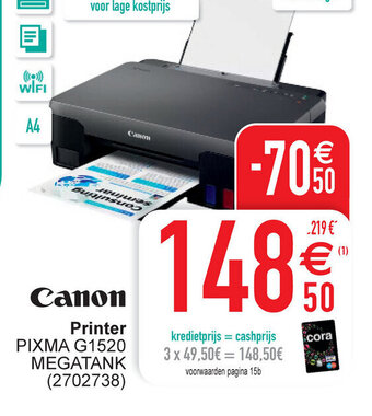 Cora Canon Printer Pixma G1520 Megatank aanbieding