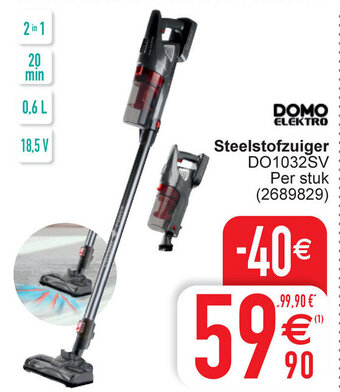 Cora Domo Elektro Steelstofzuiger DO1032SV aanbieding