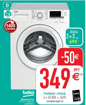 Cora Beko Wasmachine WTV7712BLS1 aanbieding