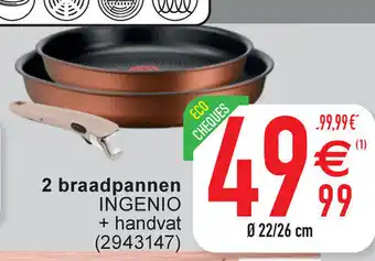 Cora 2 Braadpannen Ingenio + Handvat aanbieding