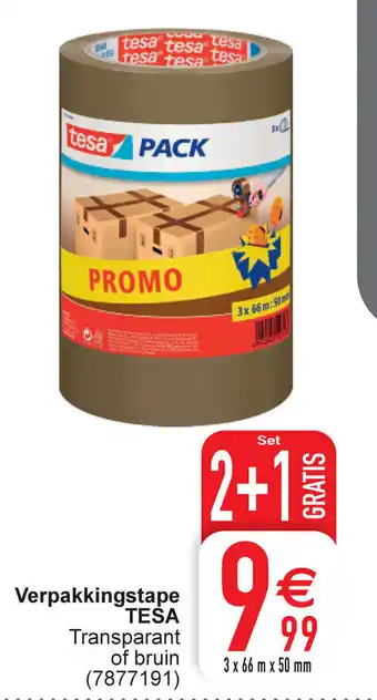 Tesa Verpakkingstape Transparant 2+1 Gratis